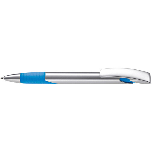 Kugelschreiber Zorro Silver , silber / hellblau, ABS & Metall, 14,50cm (Länge), Bild 3