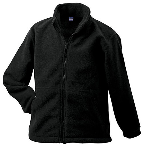 Full-Zip Fleece Junior , James Nicholson, schwarz, 100% Polyester, XL (146/152), , Bild 1