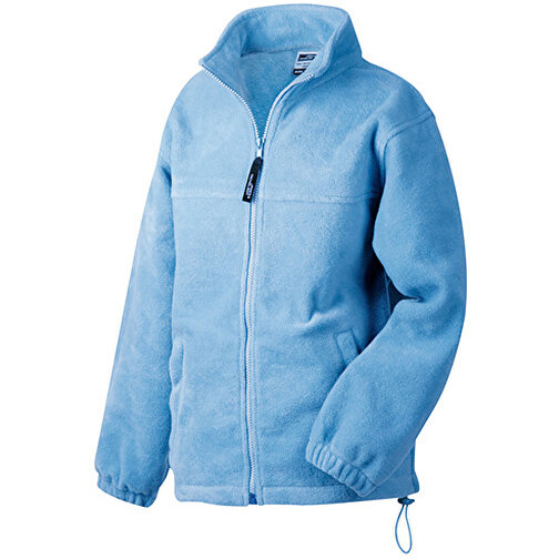 Full-Zip Fleece Junior , James Nicholson, light-blau, 100% Polyester, M (122/128), , Bild 1