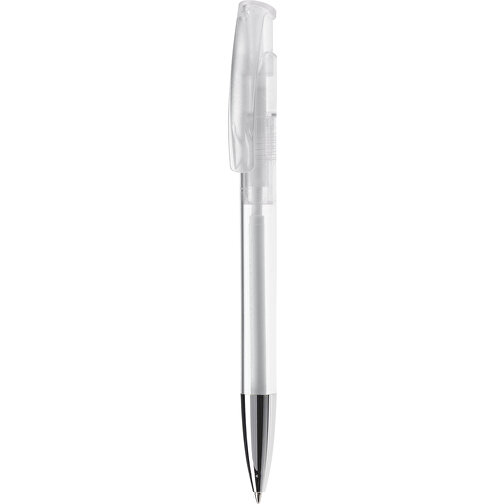 Kugelschreiber Avalon Transparent Mit Metallspitze , transparent weiss, ABS & Metall, 14,60cm (Länge), Bild 1