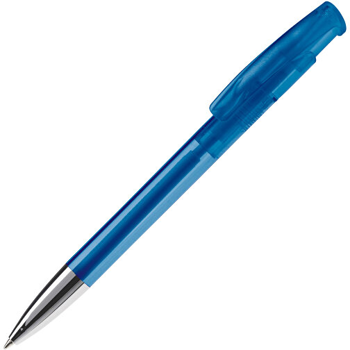 Kugelschreiber Avalon Transparent Mit Metallspitze , transparent blau, ABS & Metall, 14,60cm (Länge), Bild 2