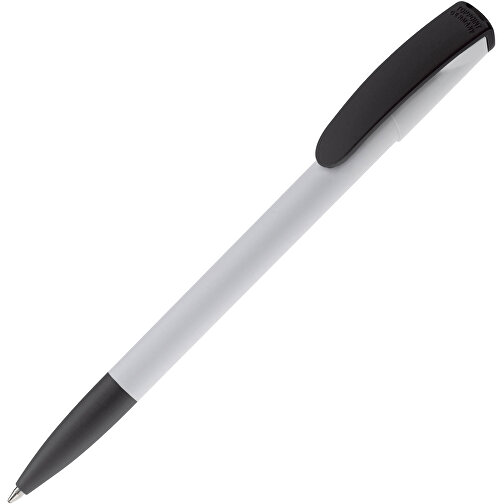 Kugelschreiber Deniro Hardcolour , weiß / schwarz, ABS, 14,30cm (Länge), Bild 2