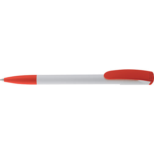 Kugelschreiber Deniro Hardcolour , weiß / rot, ABS, 14,30cm (Länge), Bild 3