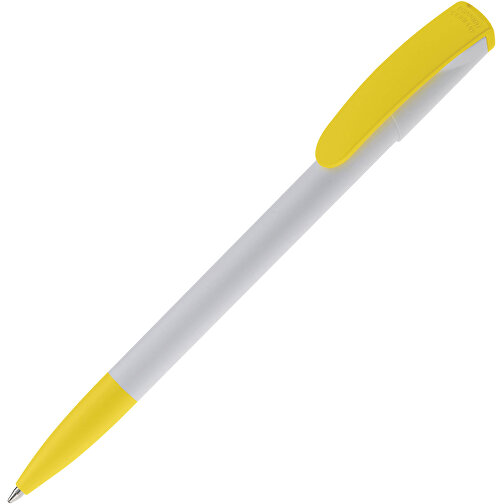 Kugelschreiber Deniro Hardcolour , weiss / gelb, ABS, 14,30cm (Länge), Bild 2