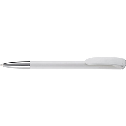 Kugelschreiber Deniro Mit Metallspitze Hardcolour , weiß / weiß, ABS & Metall, 14,30cm (Länge), Bild 3