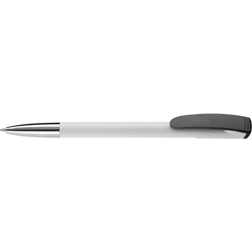 Kugelschreiber Deniro Mit Metallspitze Hardcolour , weiß / schwarz, ABS & Metall, 14,30cm (Länge), Bild 3