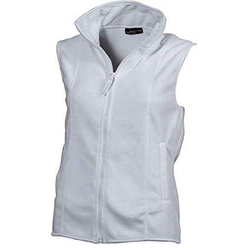 Girly Microfleece Vest , James Nicholson, weiß, 100% Polyester, S, , Bild 1
