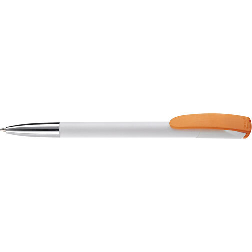 Kugelschreiber Deniro Mit Metallspitze Hardcolour , weiss / orange, ABS & Metall, 14,30cm (Länge), Bild 3