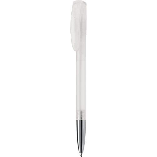 Kugelschreiber Deniro Mit Metallspitze Frosty , gefrostet weiß, ABS & Metall, 14,30cm (Länge), Bild 1
