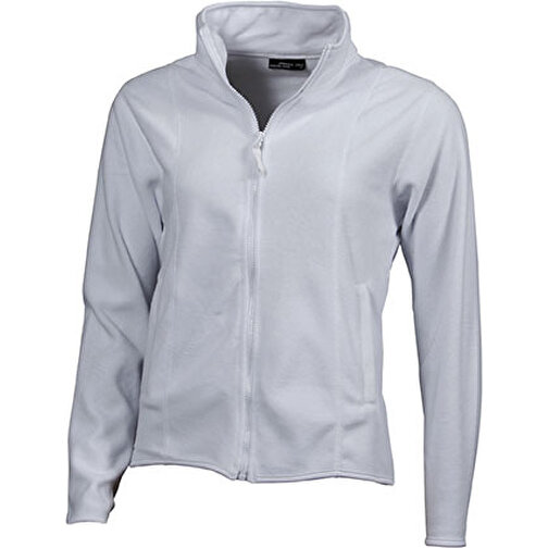 Girly Microfleece Jacket , James Nicholson, weiß, 100% Polyester, XL, , Bild 1