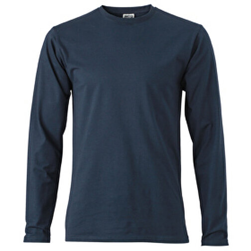 Elastic-T Long-Sleeved , James Nicholson, navy, 95% Baumwolle, gekämmt, ringgesponnen, 5% Elasthan, L, , Bild 1