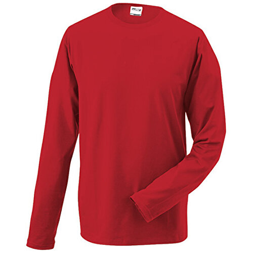 Elastic-T Long-Sleeved , James Nicholson, rot, 95% Baumwolle, gekämmt, ringgesponnen, 5% Elasthan, XXL, , Bild 1