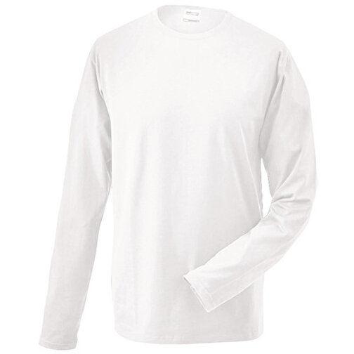 Elastic-T Long-Sleeved , James Nicholson, weiss, 95% Baumwolle, gekämmt, ringgesponnen, 5% Elasthan, L, , Bild 1