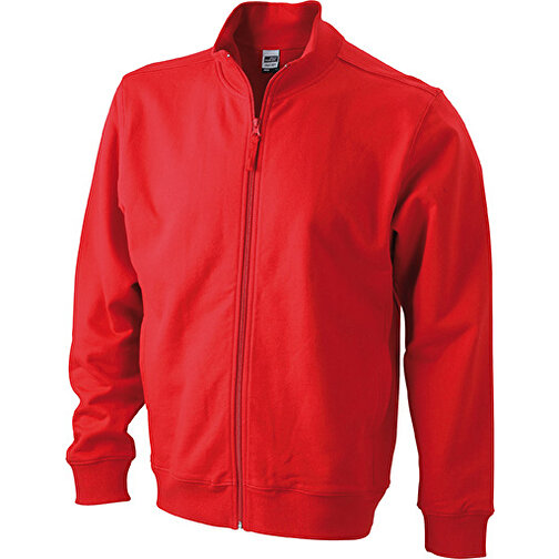Sweat Jacket , James Nicholson, rot, 100% Baumwolle, gekämmt, ringgesponnen, XXL, , Bild 1
