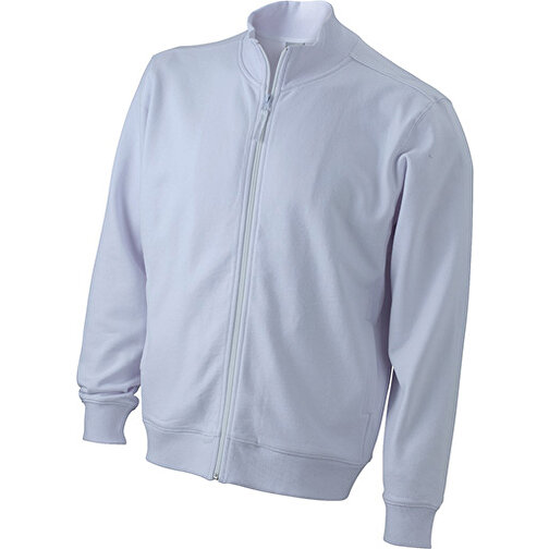 Sweat Jacket , James Nicholson, weiß, 100% Baumwolle, gekämmt, ringgesponnen, XL, , Bild 1