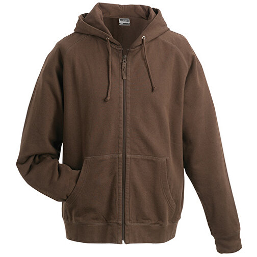 Hooded Jacket , James Nicholson, braun, 100% Baumwolle, gekämmt, ringgesponnen, S, , Bild 1