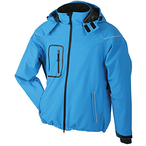 Men’s Winter Softshell Jacket , James Nicholson, aqua, 100% Polyester, S, , Bild 1