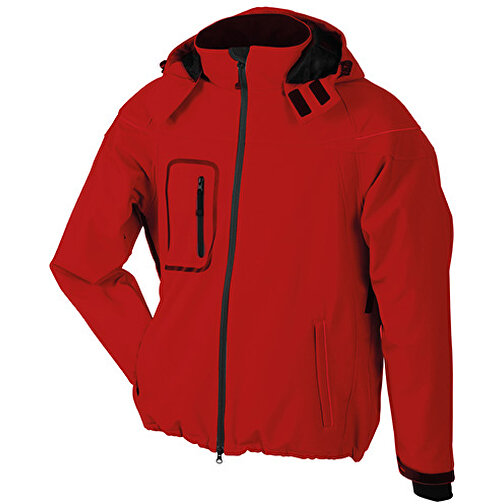 Men’s Winter Softshell Jacket , James Nicholson, rot, 100% Polyester, XL, , Bild 1