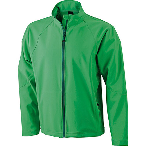 Men’s Softshell Jacket , James Nicholson, grün, 90% Polyester, 10% Elasthan, L, , Bild 1