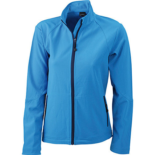 Ladies’ Softshell Jacket , James Nicholson, azur, 90% Polyester, 10% Elasthan, XL, , Bild 1