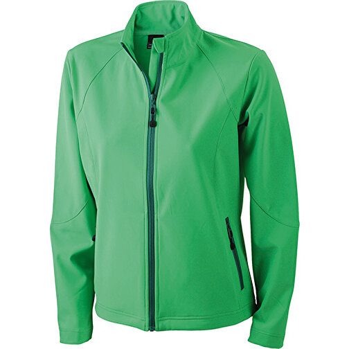 Ladies’ Softshell Jacket , James Nicholson, grün, 90% Polyester, 10% Elasthan, XXL, , Bild 1