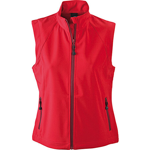Ladies’ Softshell Vest , James Nicholson, rot, 90% Polyester, 10% Elasthan, S, , Bild 1