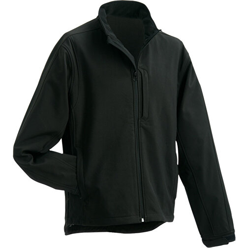 Men’s Softshell Jacket , James Nicholson, schwarz, 95% Polyester, 5% Elasthan, XL, , Bild 1
