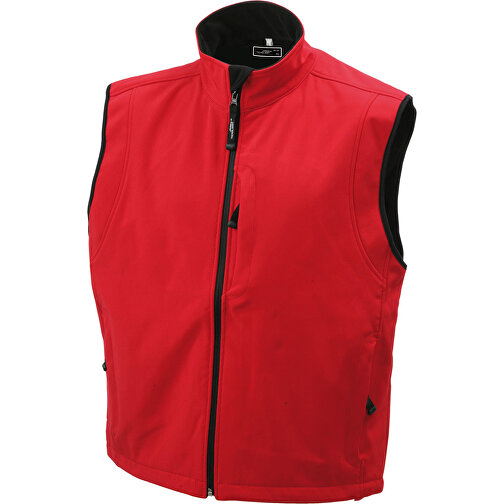 Men’s Softshell Vest , James Nicholson, rot, 95% Polyester, 5% Elasthan, M, , Bild 1