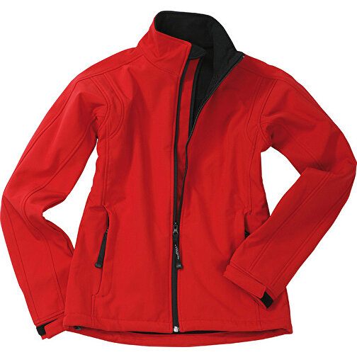 Ladies’ Softshell Jacket , James Nicholson, rot, 95% Polyester, 5% Elasthan, S, , Bild 1