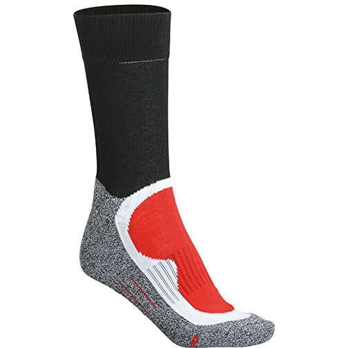 Sport Socks , James Nicholson, schwarz/rot, 76% Polyester, 22% Polyamid, 2% Elasthan, 42-44, , Bild 1