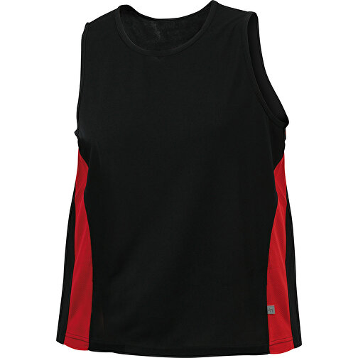 Men’s Running Tank , James Nicholson, schwarz/rot, 100% Polyester, XL, , Bild 1