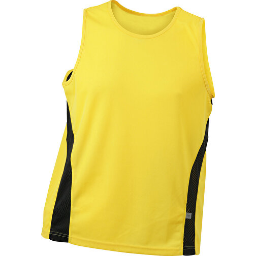 Men’s Running Tank , James Nicholson, gelb/schwarz, 100% Polyester, 3XL, , Bild 1
