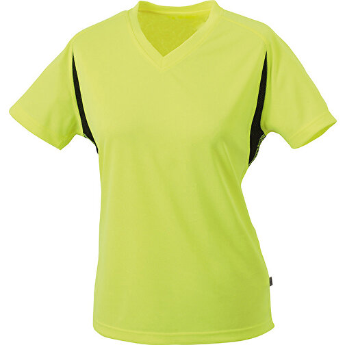Ladies’ Running-T , James Nicholson, fluo-gelb/schwarz, 100% Polyester, L, , Bild 1