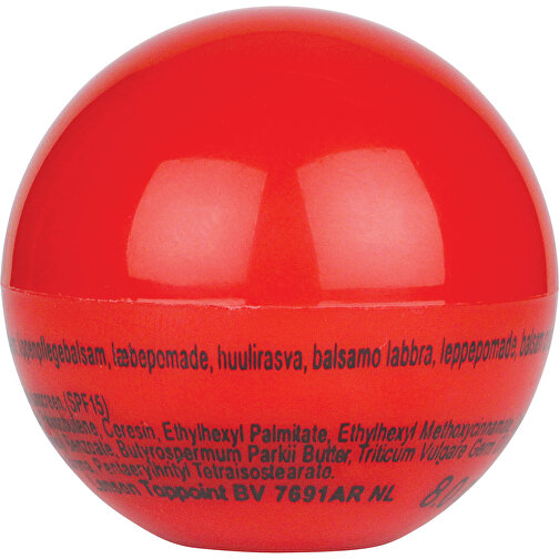 Lippenpflegebalsam Ball , rot, ABS & Bienenwachs, , Bild 1