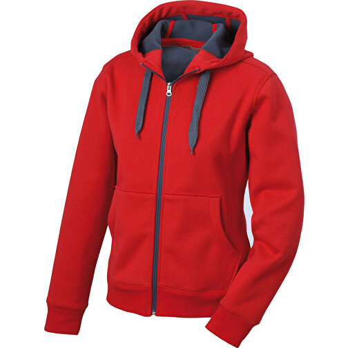 Ladies’ Doubleface Jacket , James Nicholson, rot/carbon, 55% Polyester, 45% Baumwolle, XXL, , Bild 1