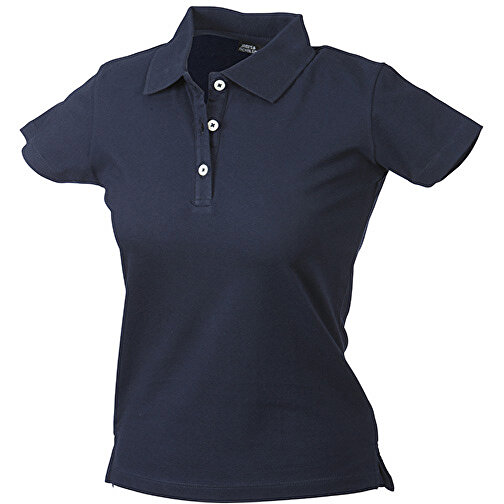 Ladies’ Elastic Piqué Polo , James Nicholson, navy, 95% Baumwolle, gekämmt, ringgesponnen, 5% Elasthan, L, , Bild 1