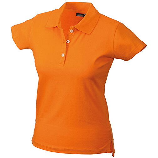 Ladies’ Elastic Piqué Polo , James Nicholson, orange, 95% Baumwolle, gekämmt, ringgesponnen, 5% Elasthan, S, , Bild 1
