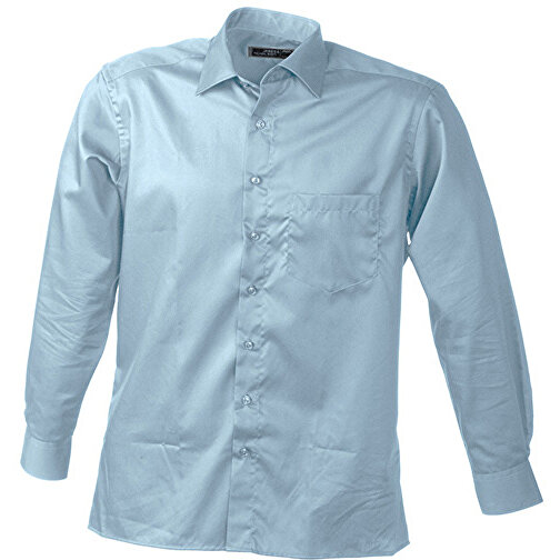 Men’s Business Shirt Long-Sleeved , James Nicholson, light-blau, 100% Baumwolle, XXL, , Bild 1