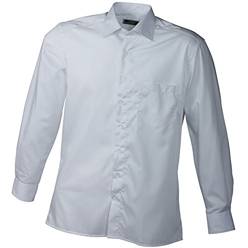 Men’s Business Shirt Long-Sleeved , James Nicholson, weiss, 100% Baumwolle, 3XL, , Bild 1