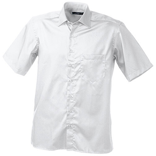 Men’s Business Shirt Short-Sleeved , James Nicholson, weiß, 100% Baumwolle, XXL, , Bild 1