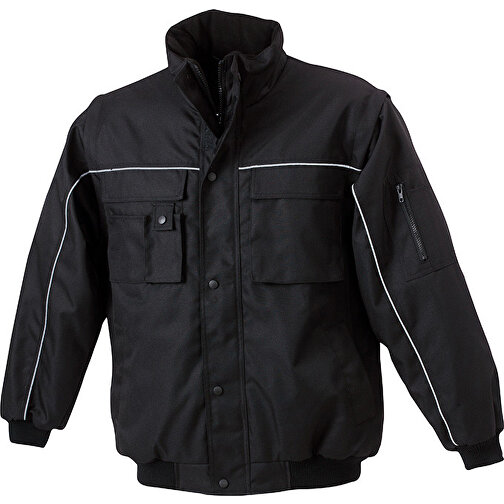 Workwear Jacket , James Nicholson, schwarz/schwarz, 100% Polyester, 3XL, , Bild 1