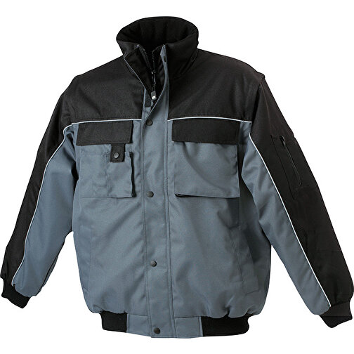 Workwear Jacket , James Nicholson, carbon/schwarz, 100% Polyester, M, , Bild 1