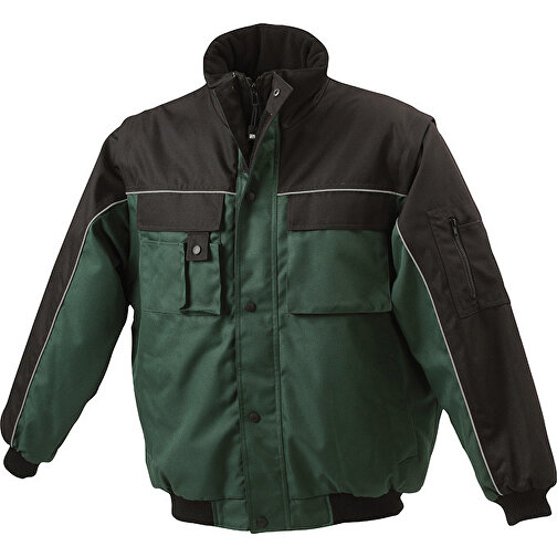 Workwear Jacket , James Nicholson, dark-grün/schwarz, 100% Polyester, 3XL, , Bild 1