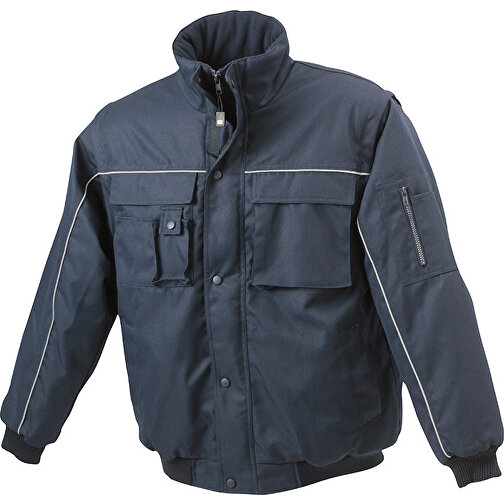 Workwear Jacket , James Nicholson, navy/navy, 100% Polyester, S, , Bild 1