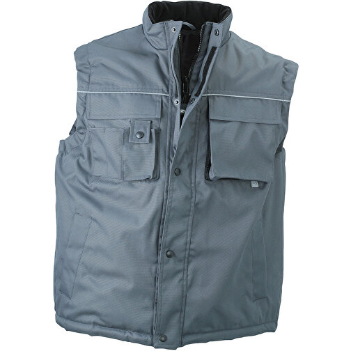 Workwear Vest , James Nicholson, carbon, 100% Polyester, XL, , Bild 1