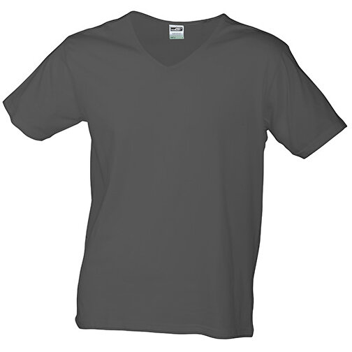 Men’s Slim Fit V-T , James Nicholson, graphite, 100% Baumwolle, gekämmt, ringgesponnen, XXL, , Bild 1