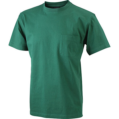 Men’s Round-T Pocket , James Nicholson, dark-grün, 100% Baumwolle, gekämmt, ringgesponnen, XL, , Bild 1