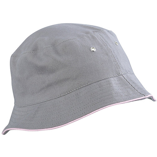 Fisherman Piping Hat , Myrtle Beach, grau/light-rosa, 100% Baumwolle, S/M, , Bild 1