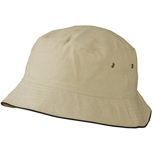 Fisherman Piping Hat , Myrtle Beach, khaki/schwarz, 100% Baumwolle, S/M, , Bild 1