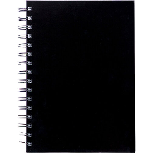 Spiralnotizbuch A5 , schwarz, Papier & laminierter Karton, 21,00cm x 1,40cm x 15,50cm (Länge x Höhe x Breite), Bild 1